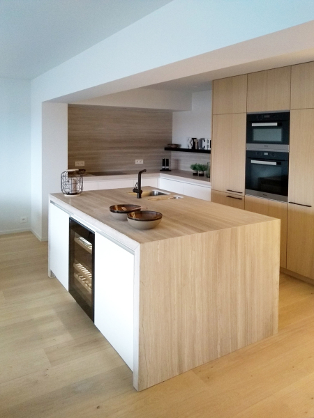 Steri keuken met hout afgewerkt